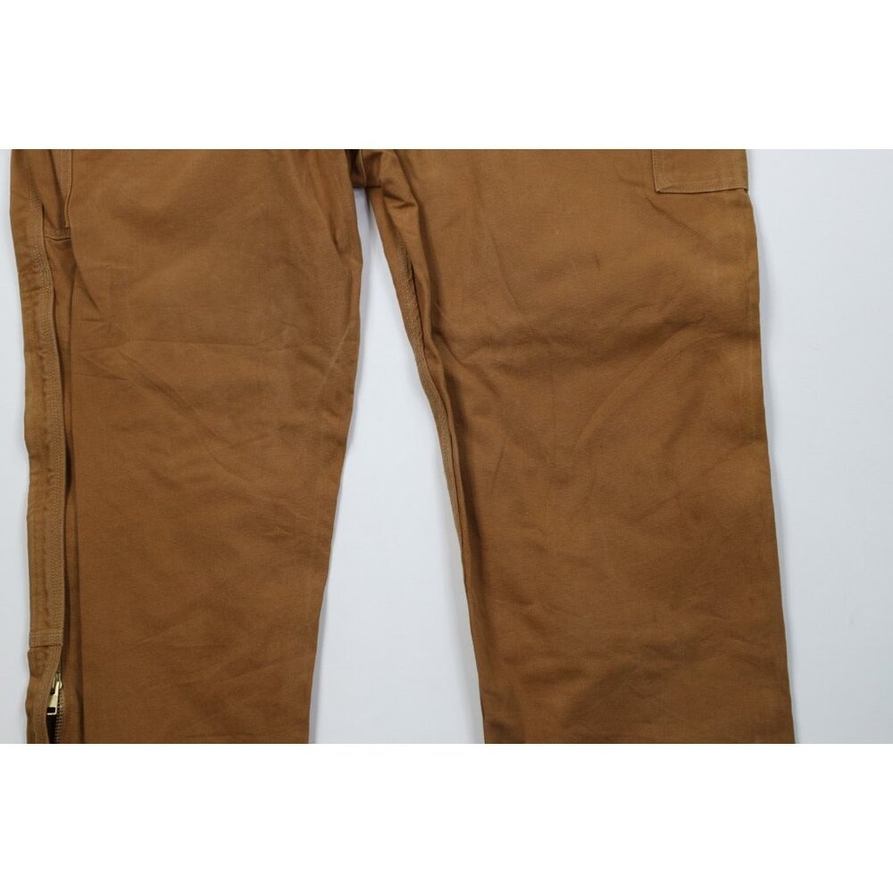 Vintage Y2K Carhartt Mens 50x30 Double Knee Canvas Wide Leg Pants Duck Brown USA - Picture 15 of 16
